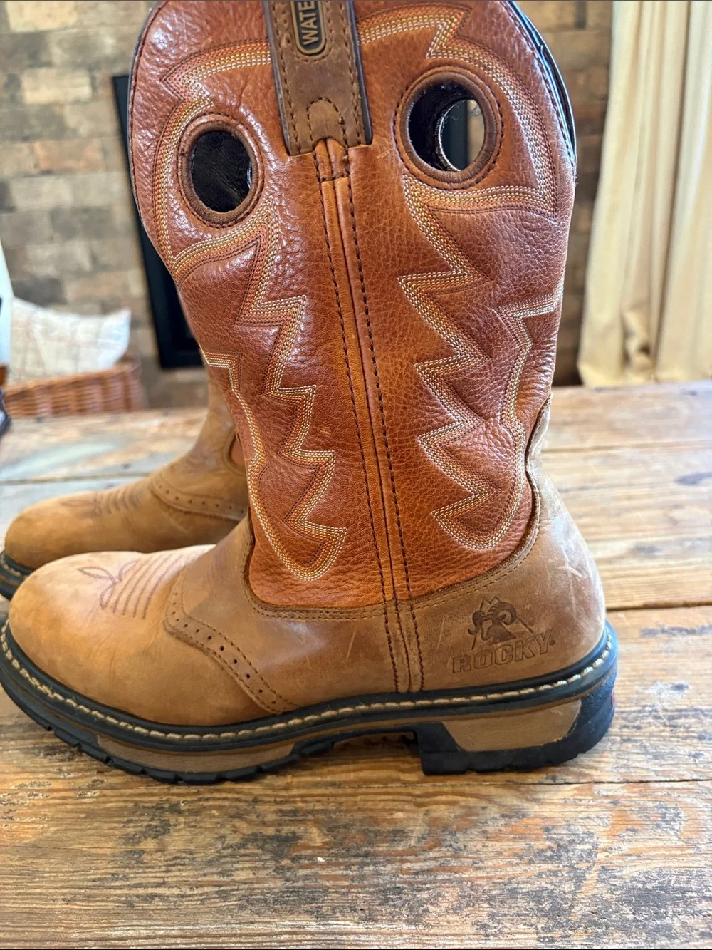 Rocky Original Ride Branson Saddle Roper Waterproof Western Boots